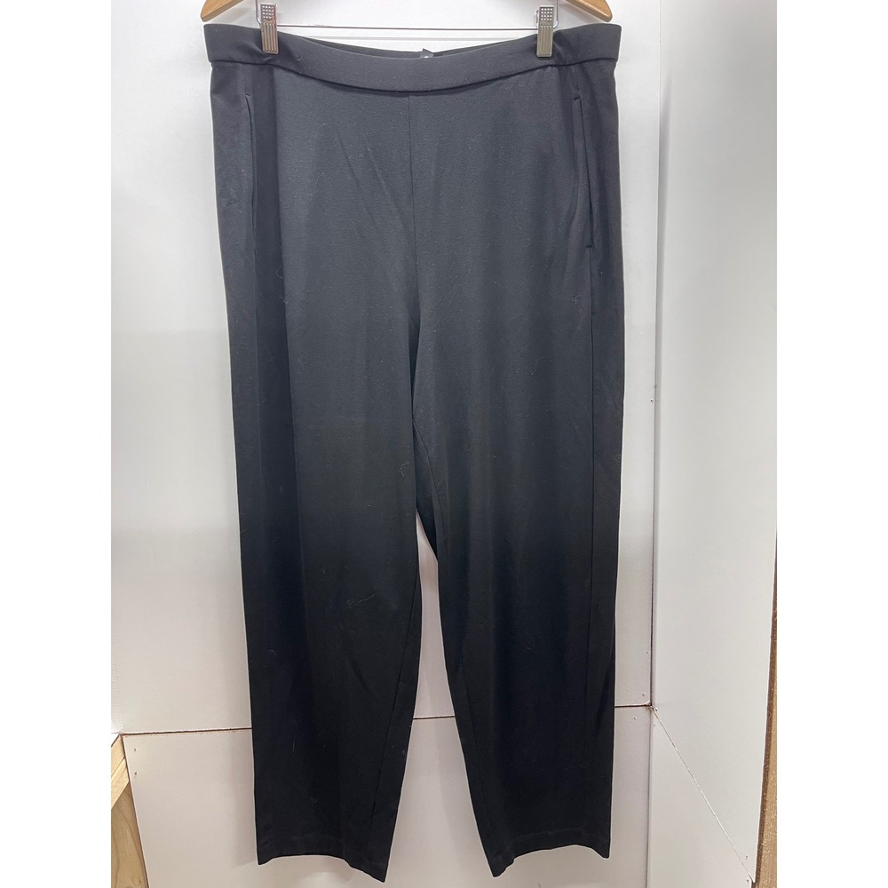 Eileen Fisher Black Tencel Lyocell Jersey Pull On Tapered Pants Womens XL